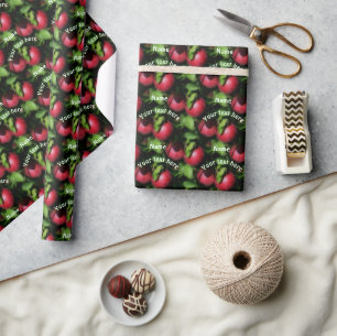 Red McIntosh Apples Nature Personalised Wrapping Paper
