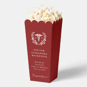 Red MD Caduceus Graduation Favour Box