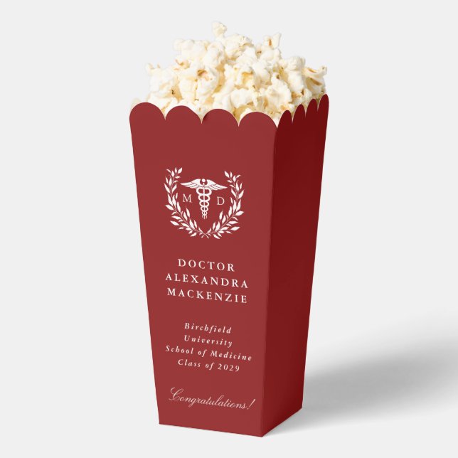 Red MD Caduceus Graduation Favour Box (Popped)