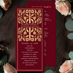 Red Mediaeval Gold Sword Royal Wedding Programme