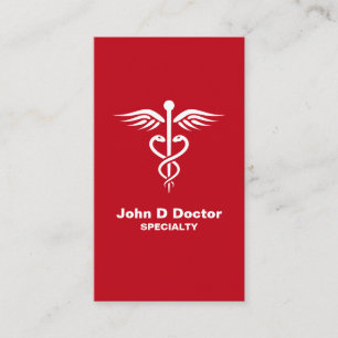 Red medical doctor or healthcare business cards