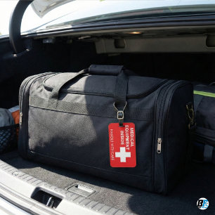 Red Medical Equipment Inside Handle With Care Aler Luggage Tag