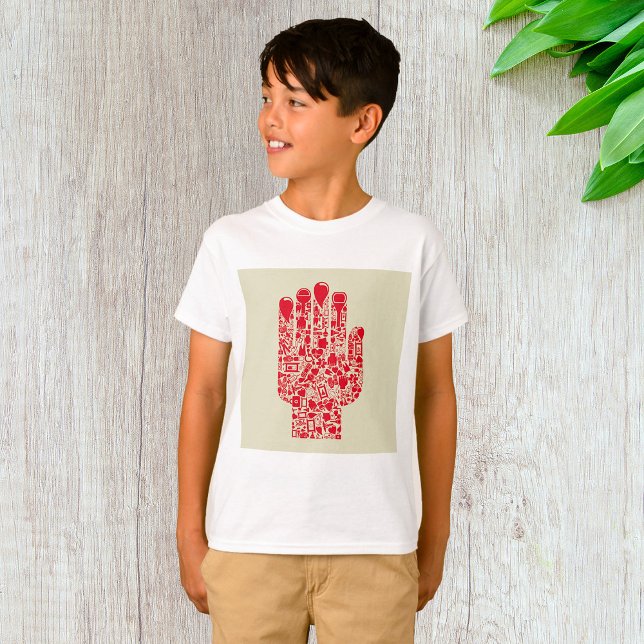 Red Medical Hand Symbol Healthcare T-Shirt (Creator Uploaded)
