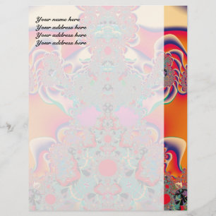 Red Meditation Fractal Abstract Art Letterhead