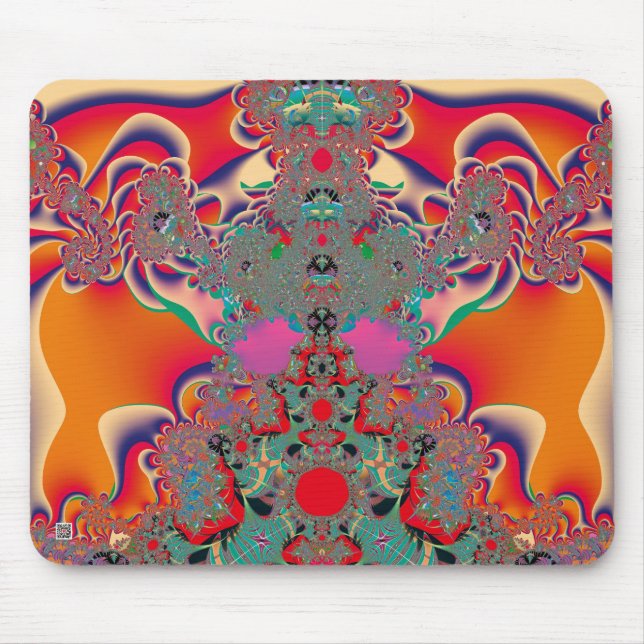 Red Meditation Fractal Abstract Art Mouse Pad (Front)