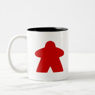 Red Meeple Board Game Piece Two-Tone Coffee Mug