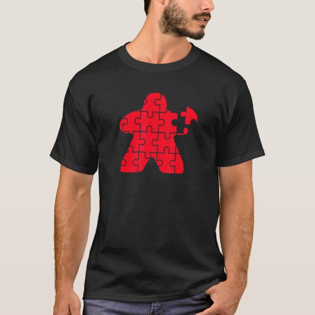 Red Meeple Puzzle Board Game  I'm Always Red Meepl T-Shirt (Front)