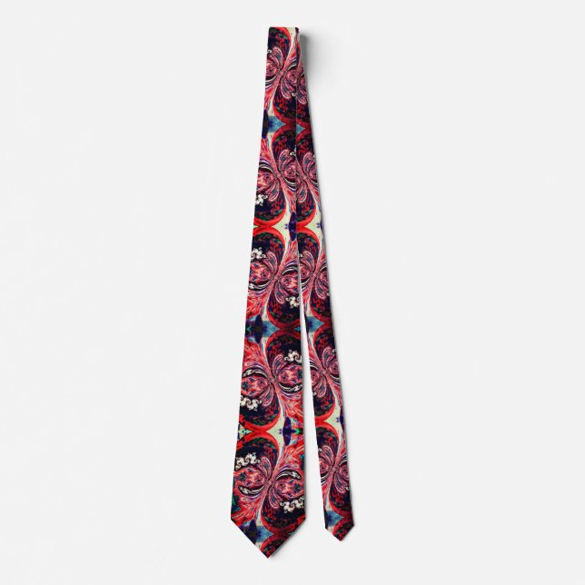 Red Melted Swirl Neck Tie (Front)