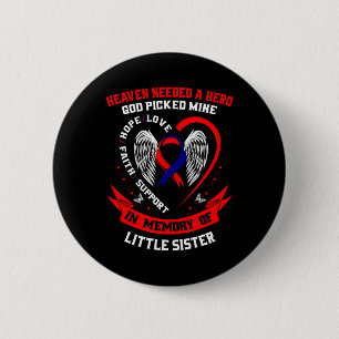 Red Memorial Gifts Little Sister Heart Disease Awa 6 Cm Round Badge