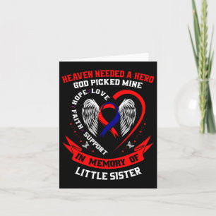 Red Memorial Gifts Little Sister Heart Disease Awa Card