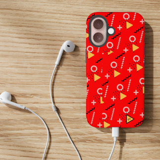 Red Memphis Monogram Case-Mate iPhone Case