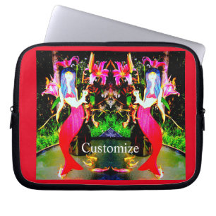 Red mermaid beauty partying laptop sleeve