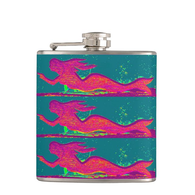 red mermaid flask (Front)