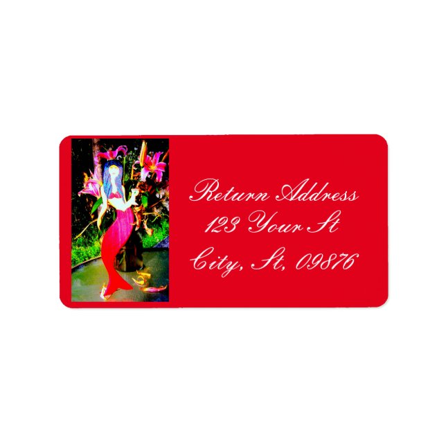 red mermaid partying label (Front)