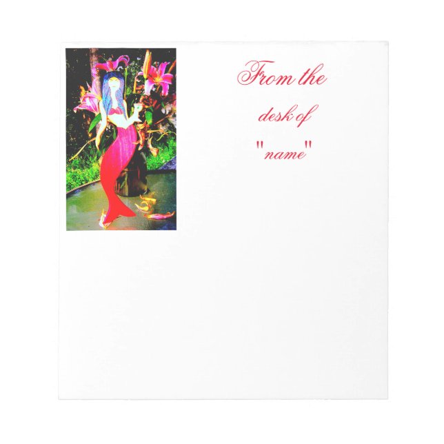 red mermaid partying notepad (Front)