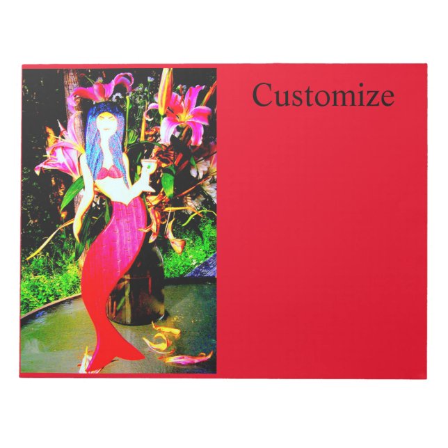 red mermaid partying notepad (Front)
