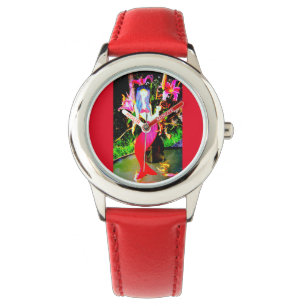 red mermaid partying watch