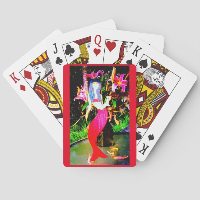 red mermaid playing cards (Back)