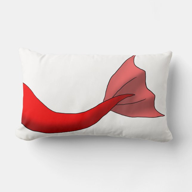 Red Mermaid Tail Lumbar Cushion (Front)