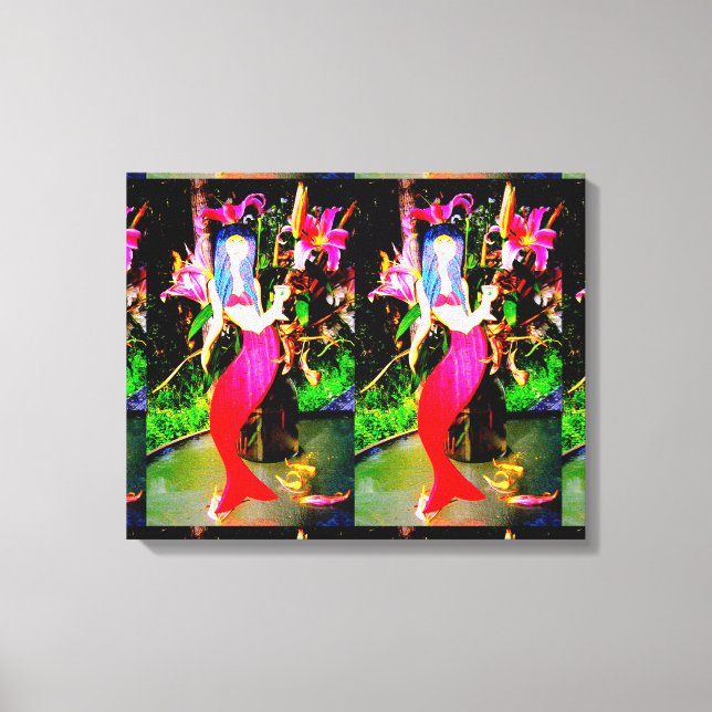 red mermaids partying canvas print (Front)
