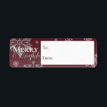 Red Merry and Bright Snowflakes To and From<br><div class="desc">Add a whimsical touch to your wrapped gifts this holiday season with Red Merry and Bright Snowflakes Christmas Gift To and From Labels. Gift label design features falling snowflakes with the greeting Merry and Bright in a modern font and a soft white overlay. Additional gift and holiday items available with...</div>