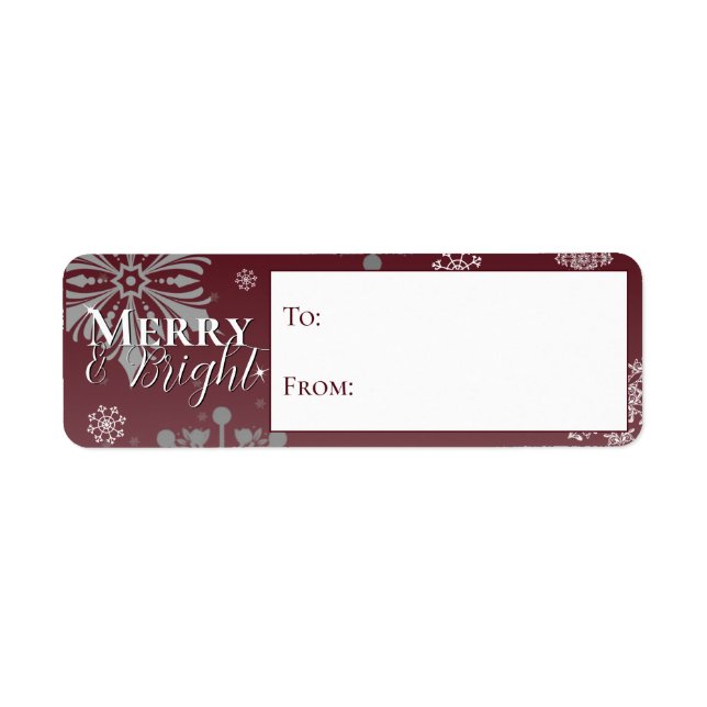 Red Merry and Bright Snowflakes To and From (Front)