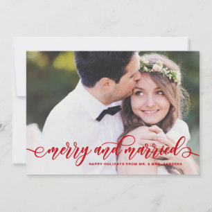 Red Merry and Married Modern Calligraphy Holiday