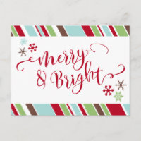 Red Merry & Bright, Snowflakes & Diagonal Stripes