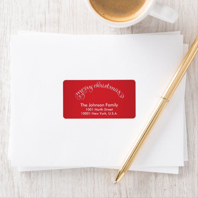 Red Merry Christmas Address Labels (Insitu)