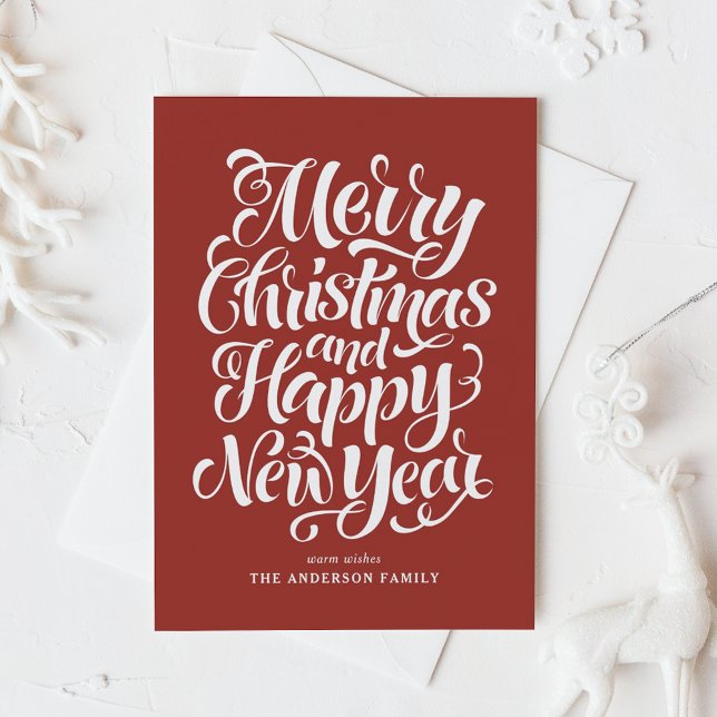 Red Merry Christmas and a Happy New Year Holiday Card (Creator Uploaded)