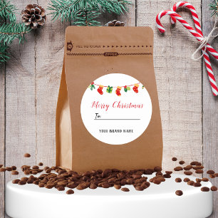 Red Merry Christmas business Sticker