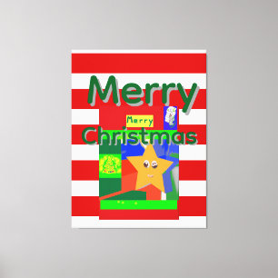 Red Merry Christmas Canvas Print