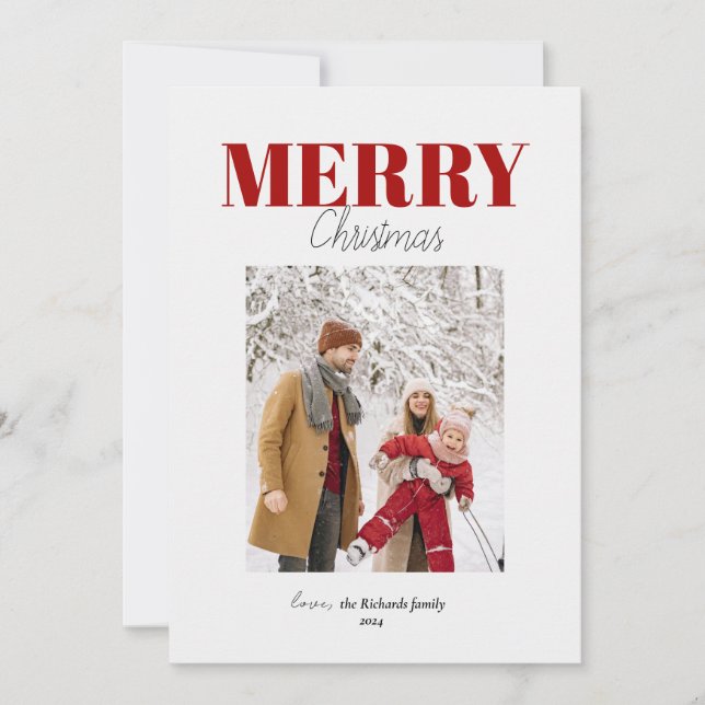Red Merry Christmas Card (Front)