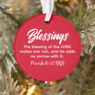 Red Merry Christmas Christian Faith Blessings Ornament