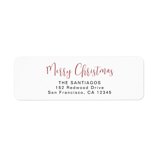 Red Merry Christmas Custom Holiday Address (Front)