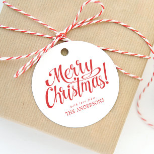 Red Merry Christmas Gift Tag