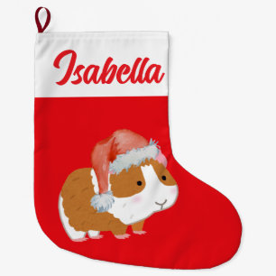 Red Merry Christmas Hamster pet Santa hat Xmas Large Christmas Stocking