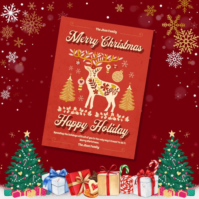 Red Merry Christmas & Happy Holiday Greeting Card (Creator Uploaded)