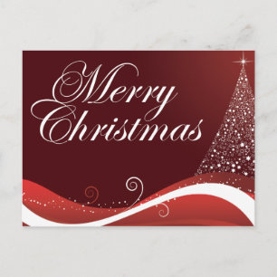 Red Merry Christmas Holiday Postcard