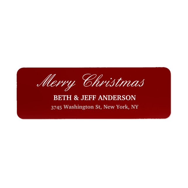Red Merry Christmas Message Family Sheet (Front)