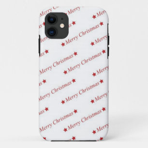 Red Merry Christmas On Whote Background Case-Mate iPhone Case