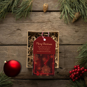 Red Merry Christmas Personalised Gift Tag