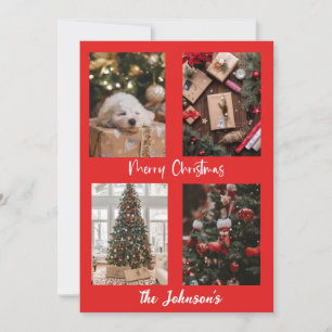 Red Merry Christmas Personalised Holiday Card