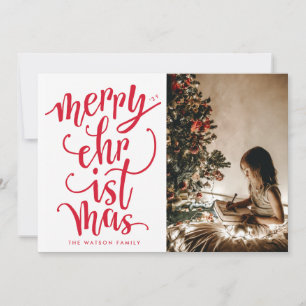 Red Merry Christmas Photo Card