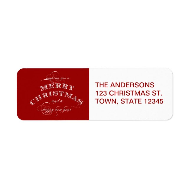 RED  MERRY CHRISTMAS RETURN ADDRESS (Front)