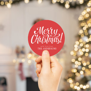Red Merry Christmas Sticker
