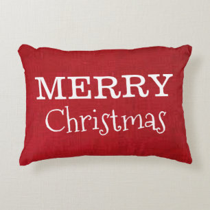 “Red Merry Christmas” Throw Pillow