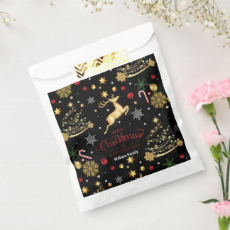 Red Merry Christmas Tree  Favour Bags