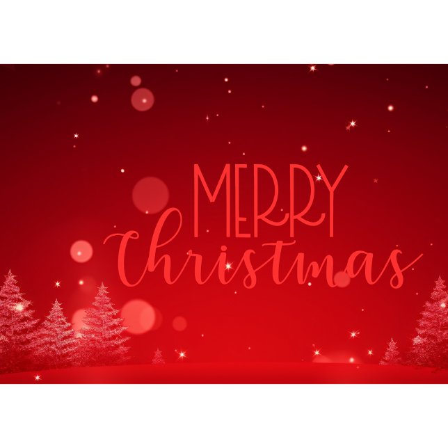 Red Merry Christmas Trees Business Holiday Card (Creator Uploaded)