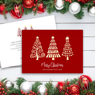 Red Merry Christmas Trees Script Name Real Gold